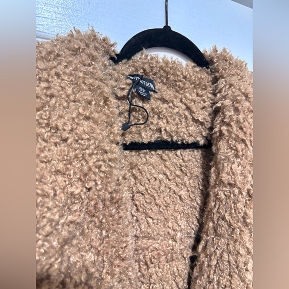 Pretty Little Thing BLACK FAUX SHEARLING TRIM FAUX LEATHER MAXI TRENCH COAT - Picture 4 of 8